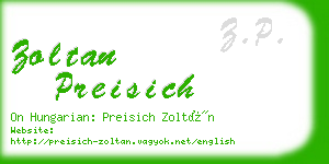 zoltan preisich business card